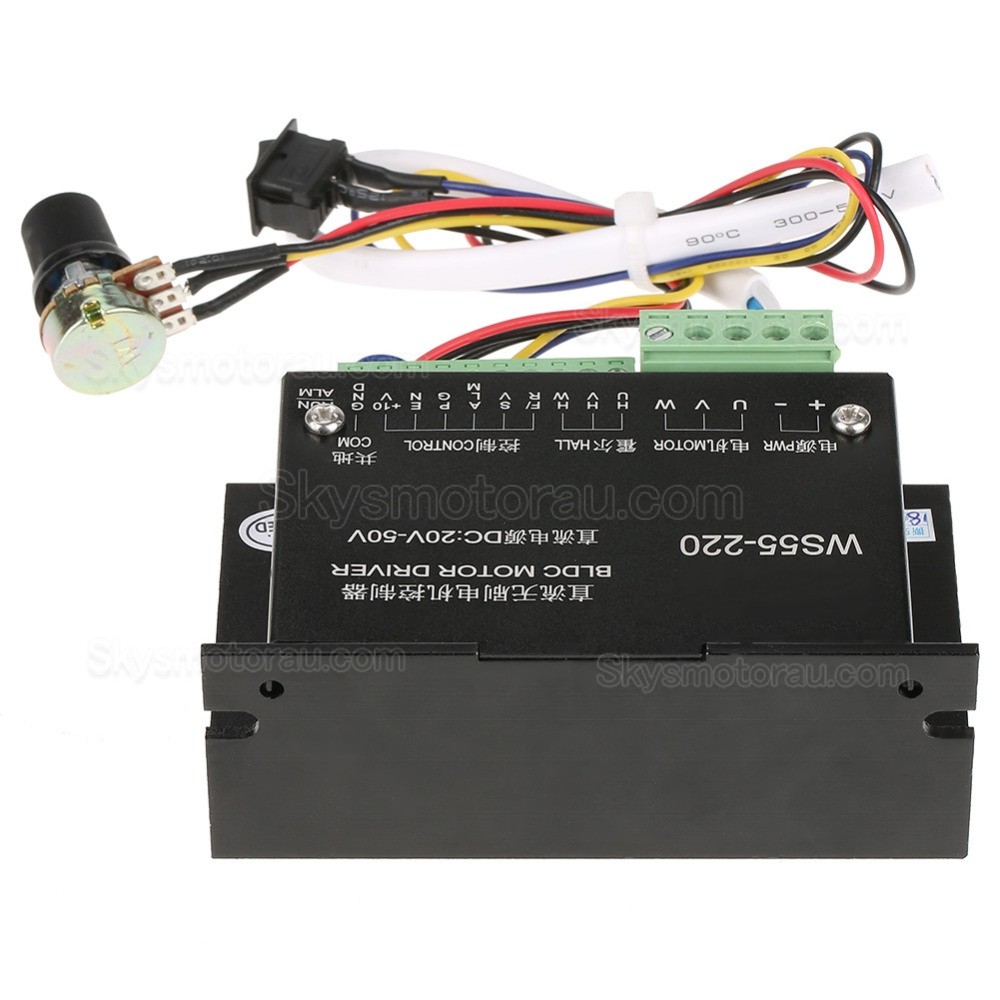 3 Phase BLDC Motor Driver WS55-220 Brushless DC Motor Controller DC20-50V 12A